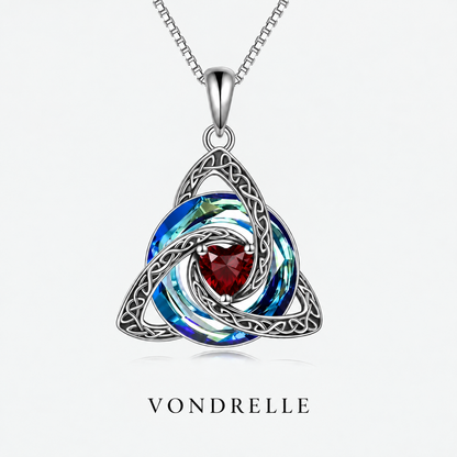 Celtic Trinity Knot Birthstone Necklace