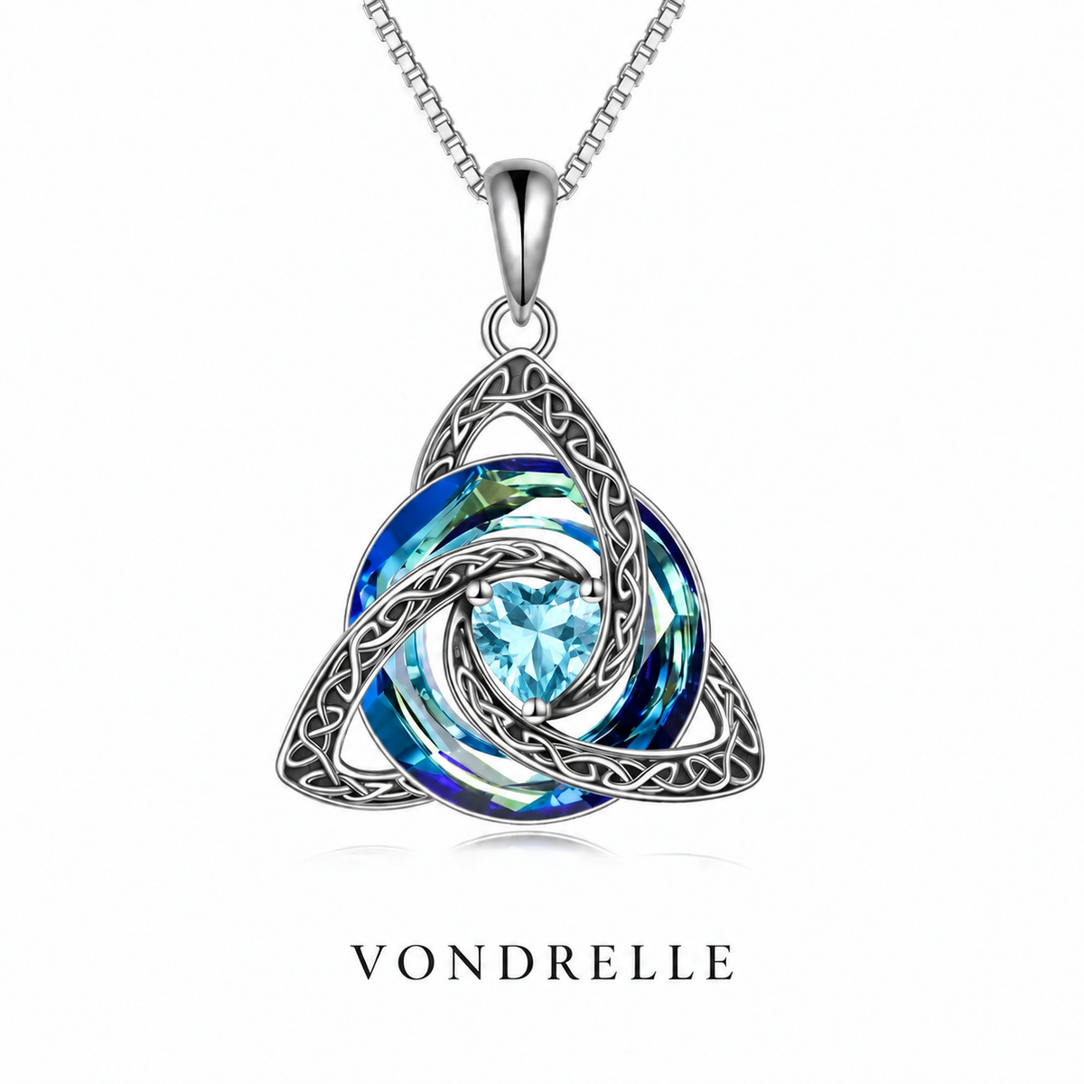 Celtic Trinity Knot Birthstone Necklace