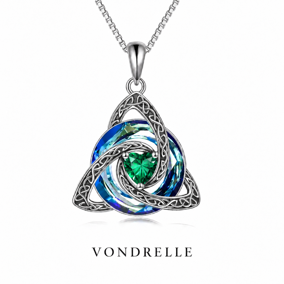 Celtic Trinity Knot Birthstone Necklace