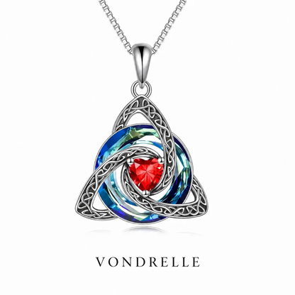 Celtic Trinity Knot Birthstone Necklace